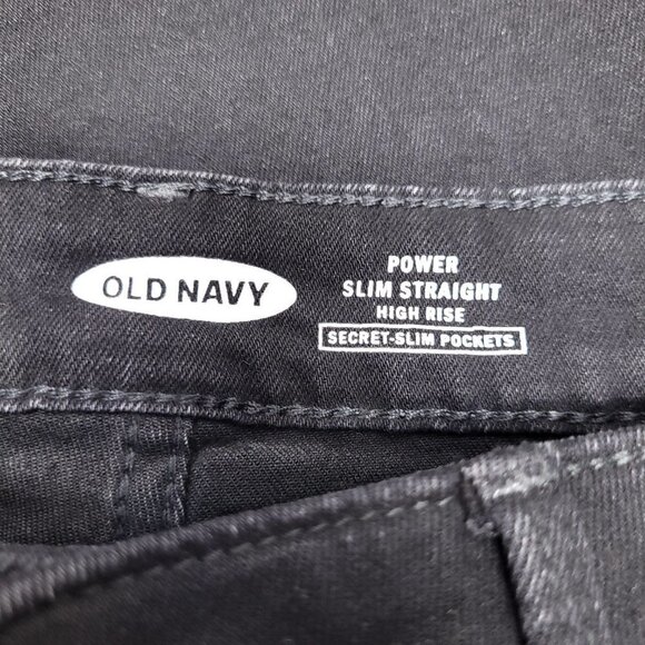 NWT Old Navy Womens High Rise Distressed Jeans Size 8 Black Dark Wash - Picture 8 of 13